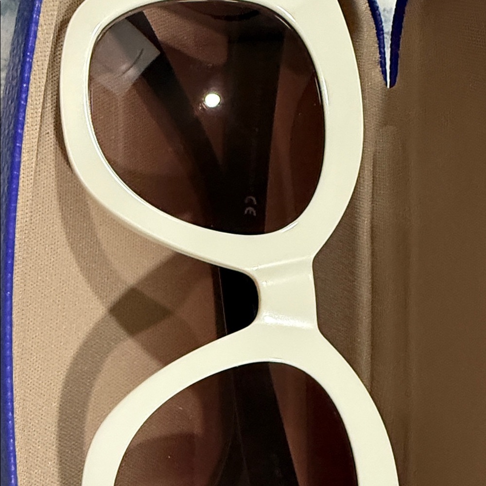 Emilio Pucci Cream and Brown Sunglasses